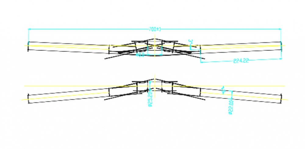 Bild 1 von Voll Carbonlenker Riser MTB Lenker 25,4 mm 580-720mm  / (Bereite) 720