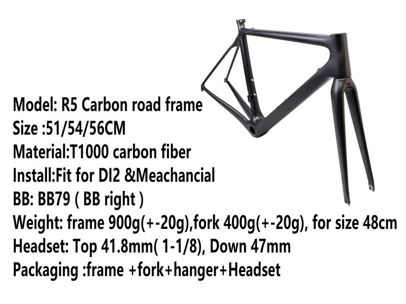 Bild 1 von Voll Carbon Rahmen Rennrad Radsport Fahrradrahme 51/54 cm Matt  / (Maß) 54 cm