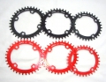 Bild 1 von Aluminium Fahrrad Kettenblatt Kettenblätter Oval Chainring BCD104mm 32T 34T 36T  / (Farbe) Rot / (Zähn) 32T