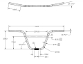 Bild 3 von BMX Lenker Aluminium Riser Lenkerstange Ø22,2mm - 640mm Länge, 150mm Höhe 357g